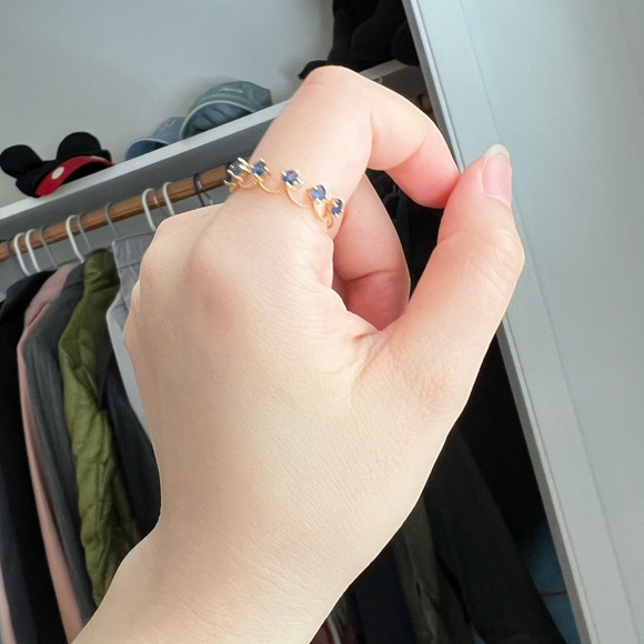 Royal blue sapphire 18k gold ring - Picture 10 of 16